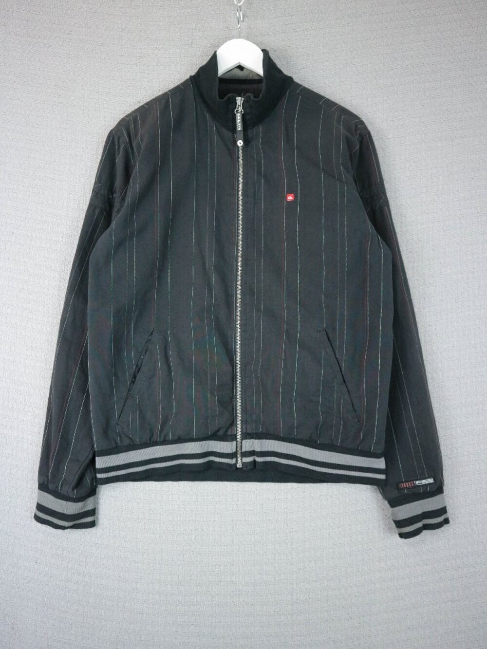 Quiksilver Pinstripe Iconic Skater Y2K Zip Up Track Jacket Style Mens Small